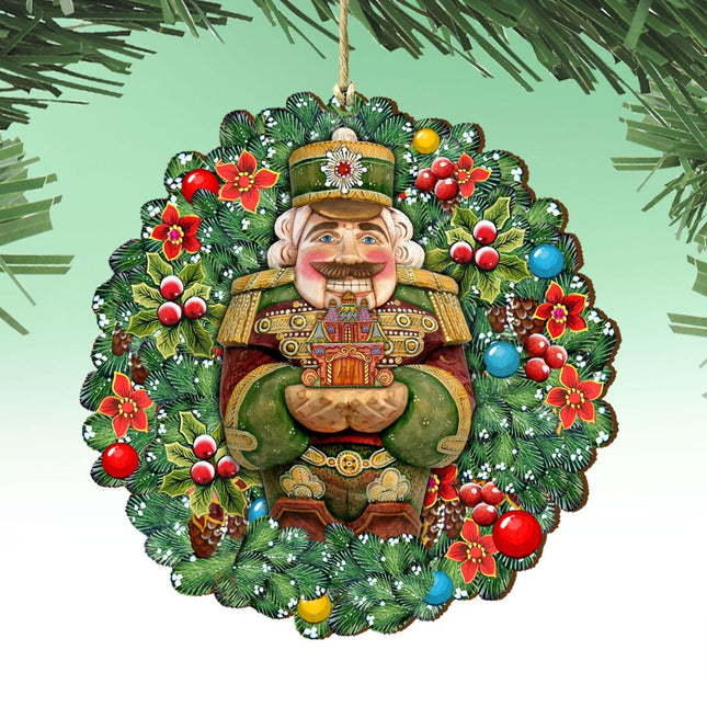 Nutcracker's Wreath Gift Wooden Ornaments by G. DeBrekht - Christmas Decor - 8185321-0