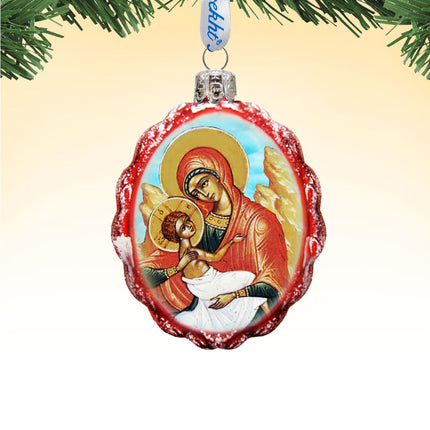 Virgin Mary with Jesus Mercury Glass Ornament by G. DeBrekht - Nativity Holiday Decor - 772013-0