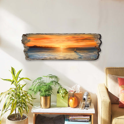 Ocean Sunset Wooden Wall Art by G. DeBrekht Coastal Decor - 8491106W-2