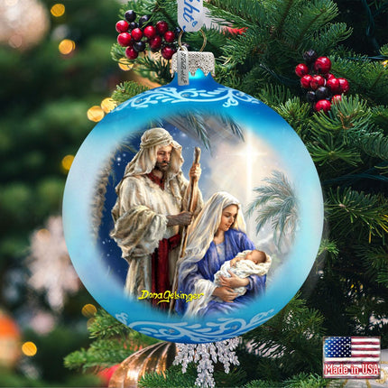 Holy Night Glass Ornament by D. Gelsinger - Nativity Holiday Decor - 71152-1618-1