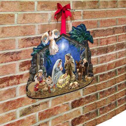Nativity with Angel Holiday Door Decor by D. Gelsinger - Nativity Holiday Decor - 8652760H-3