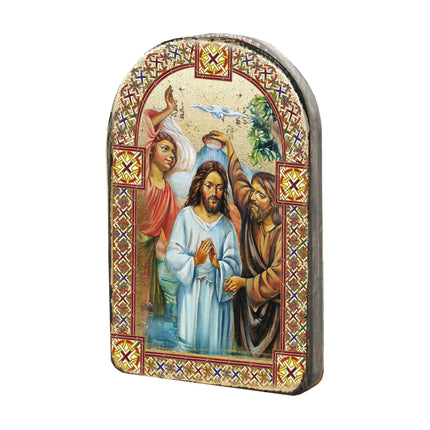 Christening Wooden Gold Plated Religious Christian Sacred Icon - Inspirational Icon Decor - 86043-4