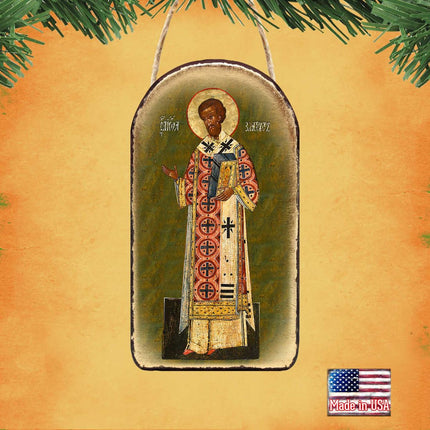 Saint Chrysostom Religious Christian Sacred Icon Ornament - Inspirational Icon Decor - 87054-1