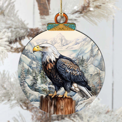 Bald Eagle Majesty Wooden Ornaments by G.Debrekht - Wildlife Holiday Decor - 870059-2