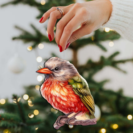 Enchanted Forest Bird Wooden Ornaments by G.Debrekht - Wildlife Holiday Decor - 8710005-3-3