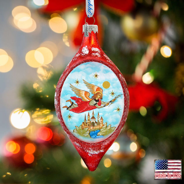 Watching Over You Drop Glass Ornament by G. DeBrekht - Nativity Holiday Decor - 757-211-0