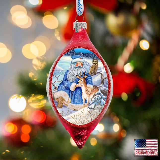 Merry Christmas Drop Glass Ornament by G. DeBrekht - Christmas Decor - 757-034-0