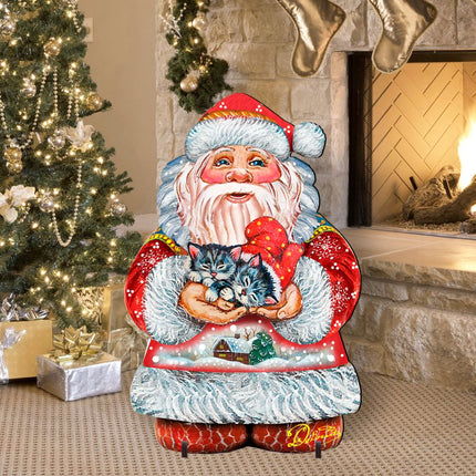 Holiday Kitten Santa Holiday Outdoor Yard Sign by G. DeBrekht - Christmas Decor - 8117808F-1