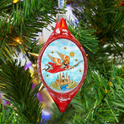 Watching Over You Drop Glass Ornament by G. DeBrekht - Nativity Holiday Decor - 757-211-2