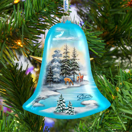 Peaceful Kingdom Bell Glass Ornament by G. DeBrekht - 752-005-1