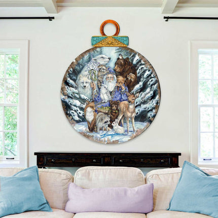 Gather in Peace Father Winter Animals Wall Hanger by J. Bergsma - Christmas Decor - 8591968H-JB-1