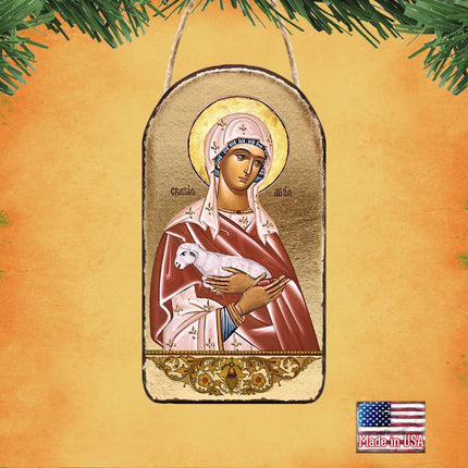 Saint Agnia Religious Christian Sacred Icon Ornament - Inspirational Icon Decor - 87025-1