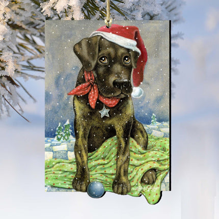 Flurries Fetch Fun Santa Dog by Laura Seeley - Pets Dog and Cats Decor - 8511025-LS-0