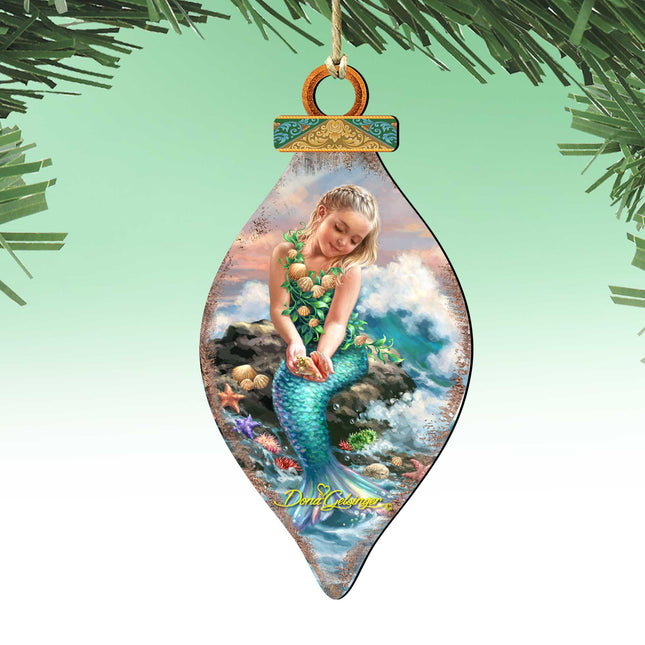 Princess of The Sea Cone Wooden Ornaments by Gelsinger - Coastal Holiday Decor - 8041112-1611-0