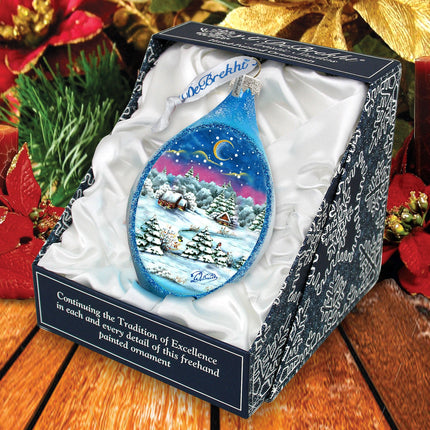 Christmas Night Glass Ornament by G. DeBrekht - 757-081-3