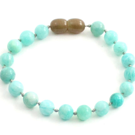 Amazonite Gemstone Knotted Green Anklet Bracelet-0