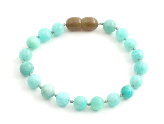 Amazonite Gemstone Knotted Green Anklet Bracelet-0