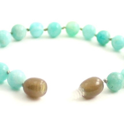 Amazonite Gemstone Knotted Green Anklet Bracelet-3