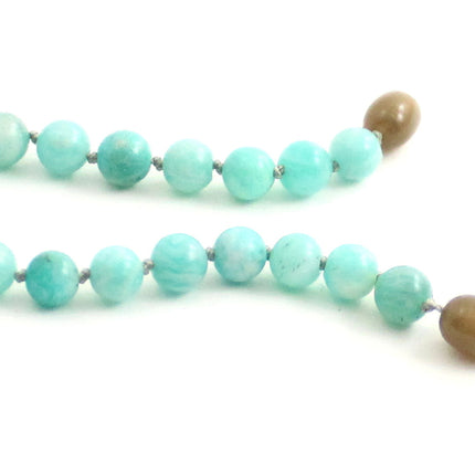 Amazonite Gemstone Knotted Green Anklet Bracelet-2