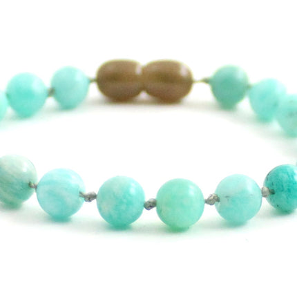 Amazonite Gemstone Knotted Green Anklet Bracelet-4