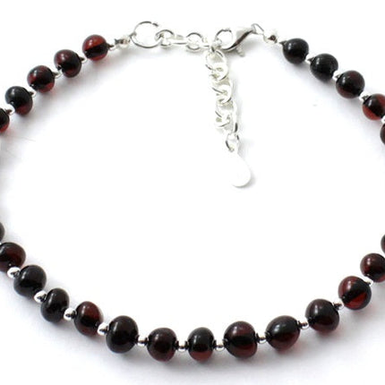 BAAP-SS4 Amber Cherry Anklet for Women Made With Silver-0