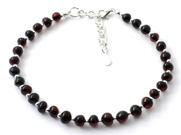 BAAP-SS4 Amber Cherry Anklet for Women Made With Silver-0