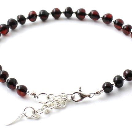 BAAP-SS4 Amber Cherry Anklet for Women Made With Silver-2