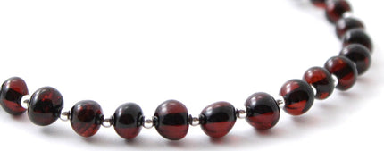 BAAP-SS4 Amber Cherry Anklet for Women Made With Silver-3