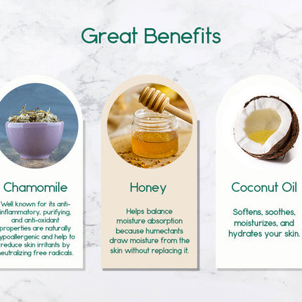 Renewing Soap Bar. Chamomile, Honey, and Coconut Oil.-3