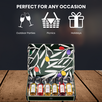 Olive Oil Gourmet Sampler Gift Set of 6 - Premium Extra-Virgin Blend Olive Oil Made In Spain, Natural Flavors Include Herbs, Chili, Spice, Rosemary, Tuscan & Lemon - Gifts for Her, Him-2