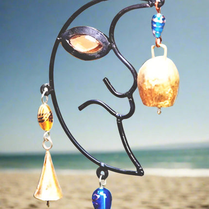 Celestial Sun and Moon Chime with  Beads-3