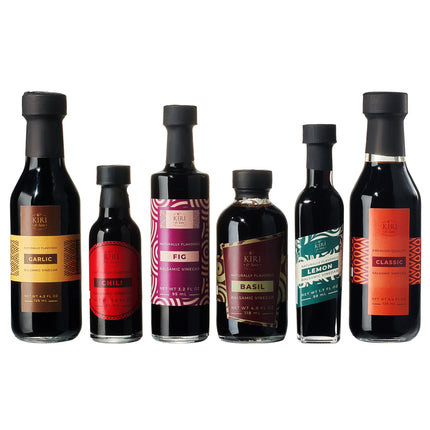 Balsamic Vinegar Gourmet Gift Set of 6 - Premium Made In Italy, Natural Flavors Include Garlic, Chili, Fig, Basil, Lemon & Classic, Italian Crafted Glaze For Cooking-1