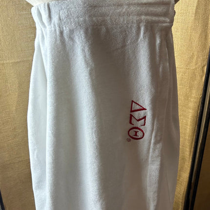 100% Cotton White Terry Velour Cloth Spa Wrap, Bath Towel Wrap-0