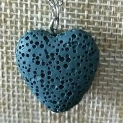 Heart Lava Aromatherapy Necklace-6