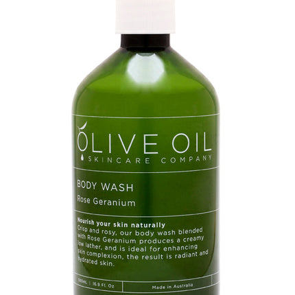 Body Wash, Castile Style , Rose Geranium 500ml-1