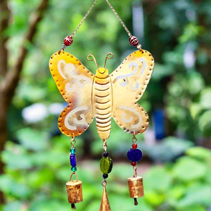 Butterfly Chime With Bells and Beads-0