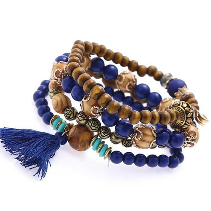 Bohemian Multilayer Bead Charm Bracelet-2
