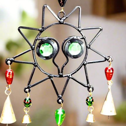 Celestial Sun and Moon Chime with  Beads-1