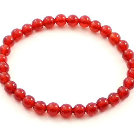 Stretch Bracelet With Red Carnelian Gemstones-0