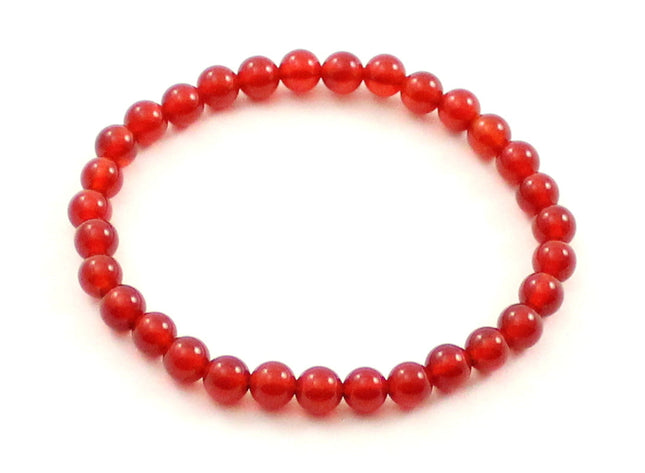Stretch Bracelet With Red Carnelian Gemstones-0