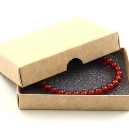 Stretch Bracelet With Red Carnelian Gemstones-1