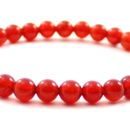 Stretch Bracelet With Red Carnelian Gemstones-3