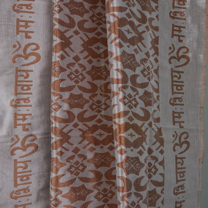 OM Namah Shivay Handwoven Silk Shawl-4