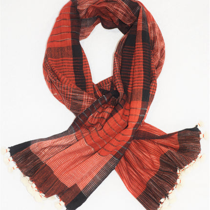 Hand woven cotton scarves-0