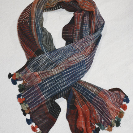 Hand woven cotton scarves-4