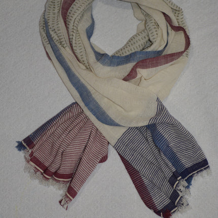 Hand woven cotton scarves-1