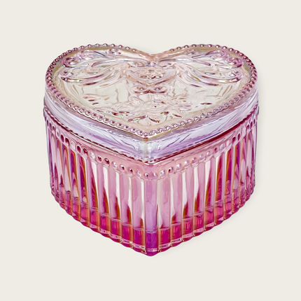 Dozen Roses Scent Luxury Candle Heart Shape Glass Reusable Container-2