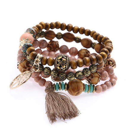 Bohemian Multilayer Bead Charm Bracelet-1