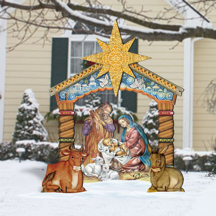 Nativity Holy Family Outdoor Yard Sign by G. DeBrekht - Nativity Holiday Décor - FS8114030-0