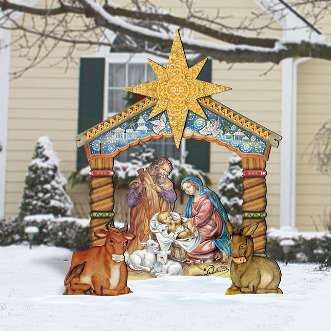 Nativity Holy Family Outdoor Yard Sign by G. DeBrekht - Nativity Holiday Décor - FS8114030-0